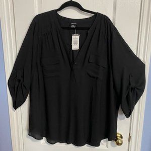 TORRID BLACK POCKET TOP SIZE 4X NEW W TAG